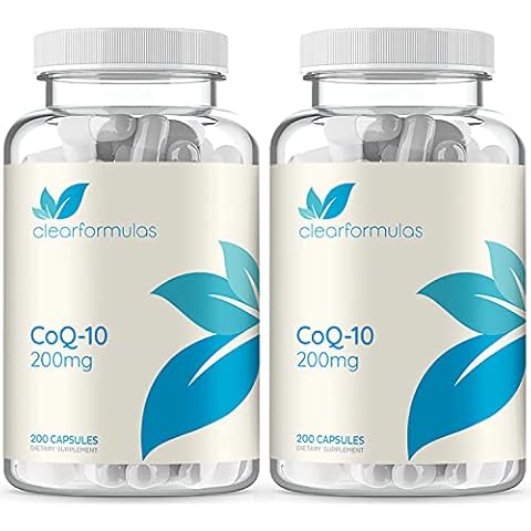ClearFormulas Pure CoQ10 200mg 200 Capsules (2 Pack) Quick Absorption Non-GMO Cover