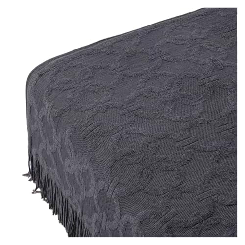 OPIGJUFD Manta de Punto Grueso Camino de Cama Punto Vintage: Tiro Largo for sofá, Toalla for pies Simple, Manta Decorativa para sofá(Dark Gray,65X240cm)