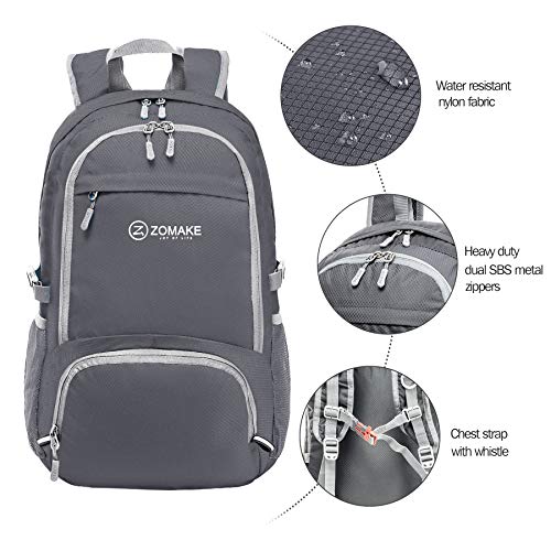 ZOMAKE Lightweight Packable Backpack 30L - Foldable Hiking Backpacks Water Resistant Compact Folding Daypack for Travel - Image 6