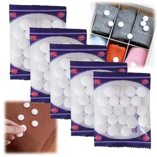 SYOSI 5 Pcs Natural Wardrobe Protection Balls Old Fashioned Long Lasting M-oth Balls for Closet and Storage Effective Protection for Woolens and Fabrics High Quality