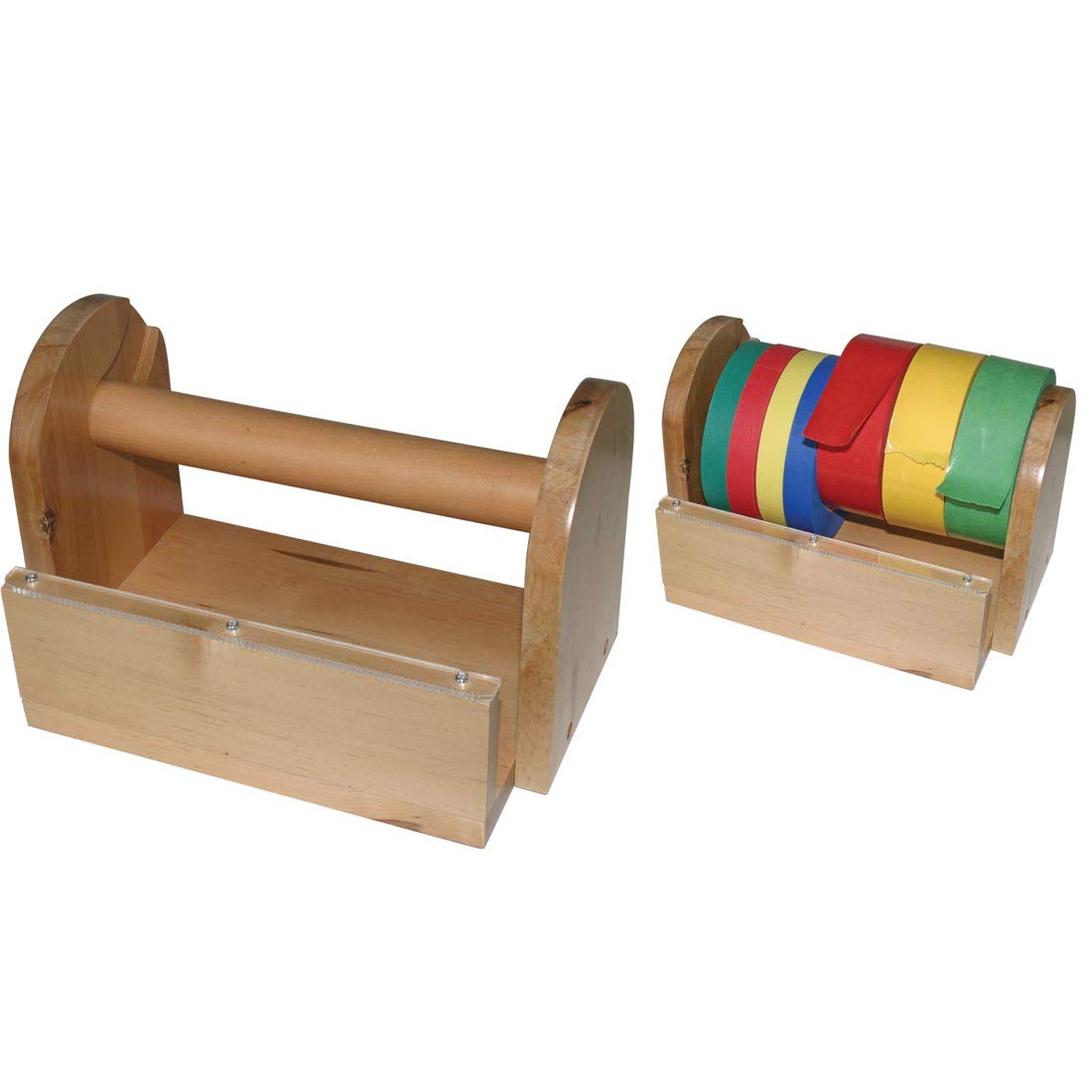 Creativity Street Wood Masking Tape Holder PAC3861, Natural Wood, 9.6" x 5.9" x 6", 1 Count,Brown