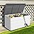 ZZM 110 Gallon Lockable Resin Deck Box, Waterproof Outdoor Storage Box for Patio Cushion Storage Cabinet and Tools Storage, White