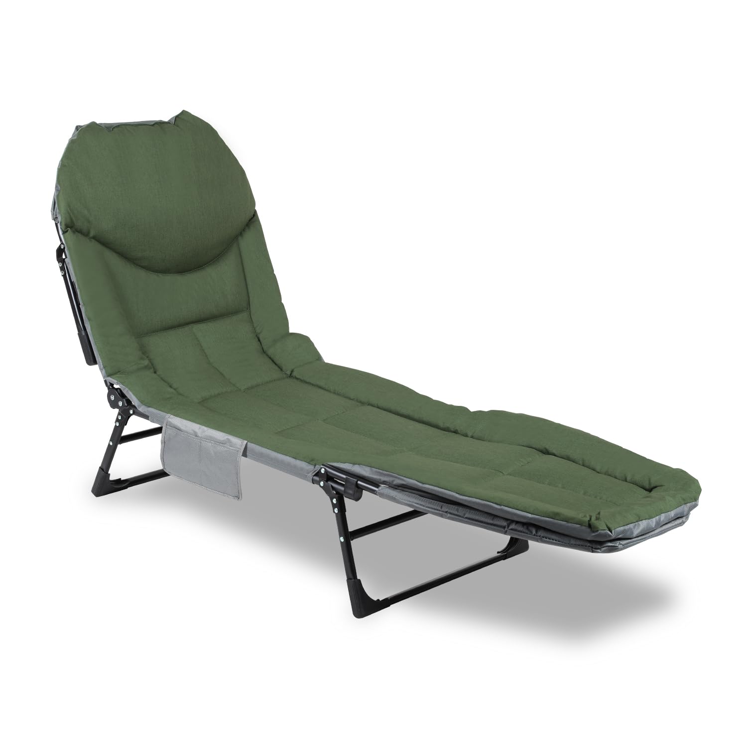 Lettino da pesca alla carpa fino a 160 kg, pieghevole, con borsa per il trasporto, 195 x 65 x 32 cm, letto da campeggio imbottito, per campeggio, pesca, spiagge, giardini, verde