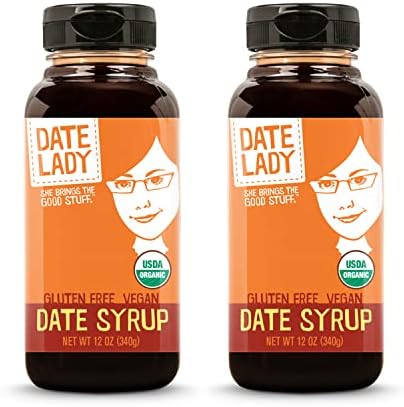 Award Winning Date Lady Organic Date Syrup 12 Ounce Squeeze Bottle | (2-Pack) | Vegan, Paleo, Gluten-free & Kosher | Sugar Substitute | More Nutrition Than Maple Syrup or Honey