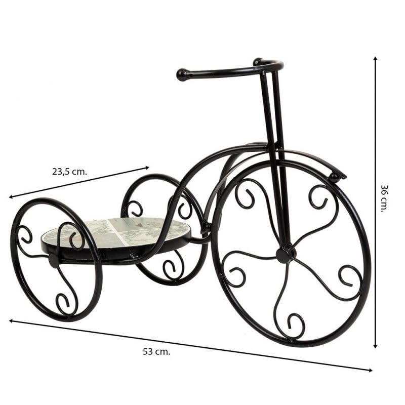 Support vélo en mosaïque et fer forgé noir pour décoration extérieure - 4