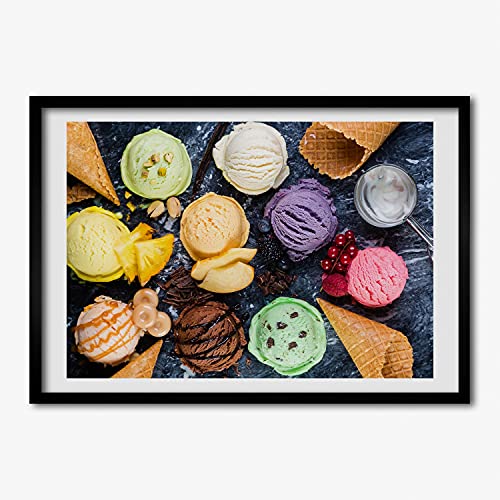Cadre MDF Peinture 70x50 cm Tulup en bois décoratif pour tableau moderne motif glace colorée