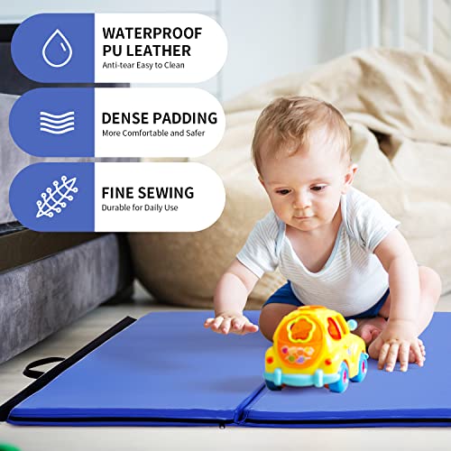 Sunoutife Gymnastics Mat, 3'X6'X2'' Folding Kids' Gymnastics Tumbling Mat With Carrying Handles For Home Gym Exercise & Play #TOP2