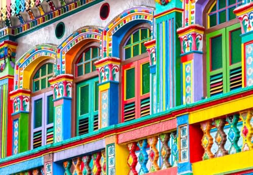 Bluebird Puzzle Bunte Puzzle Singapur Fassade - 1000 Teile