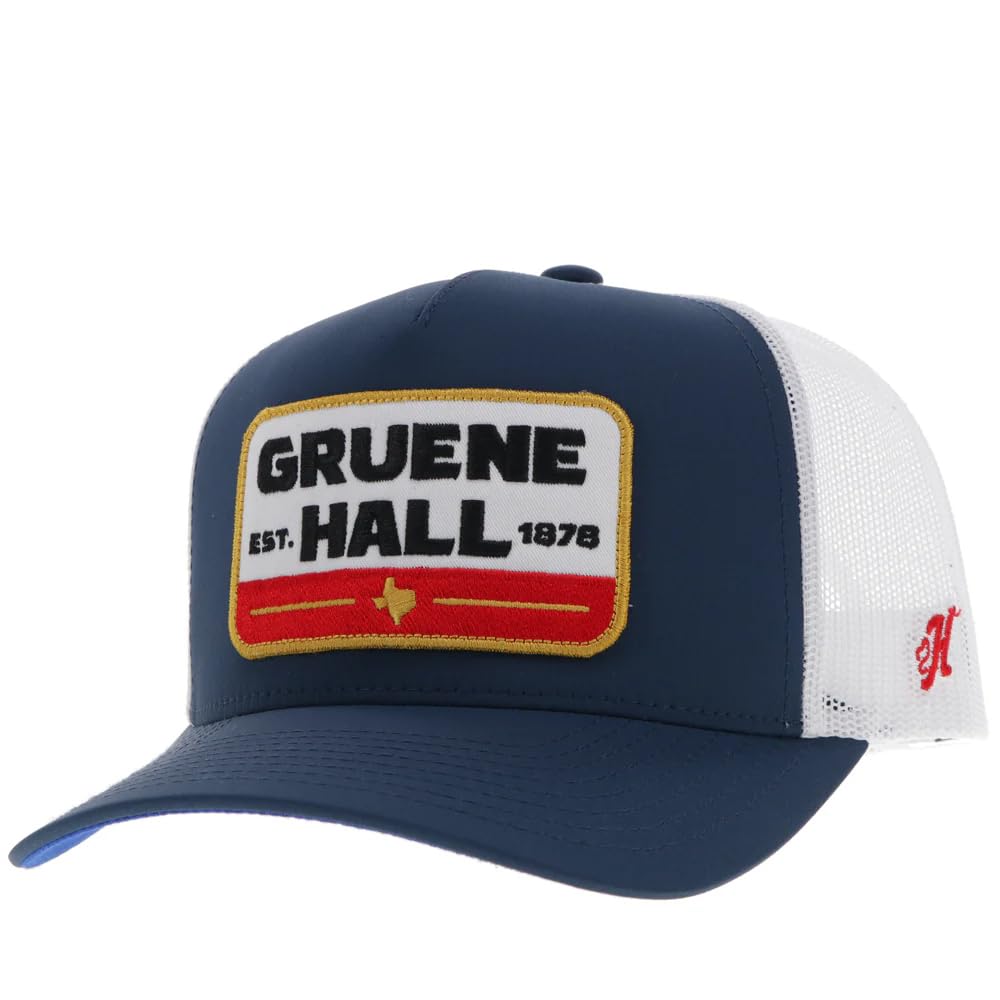HOOEY Men's Gruene Hall Adjustable Snapback Hat, Navy/White, One size