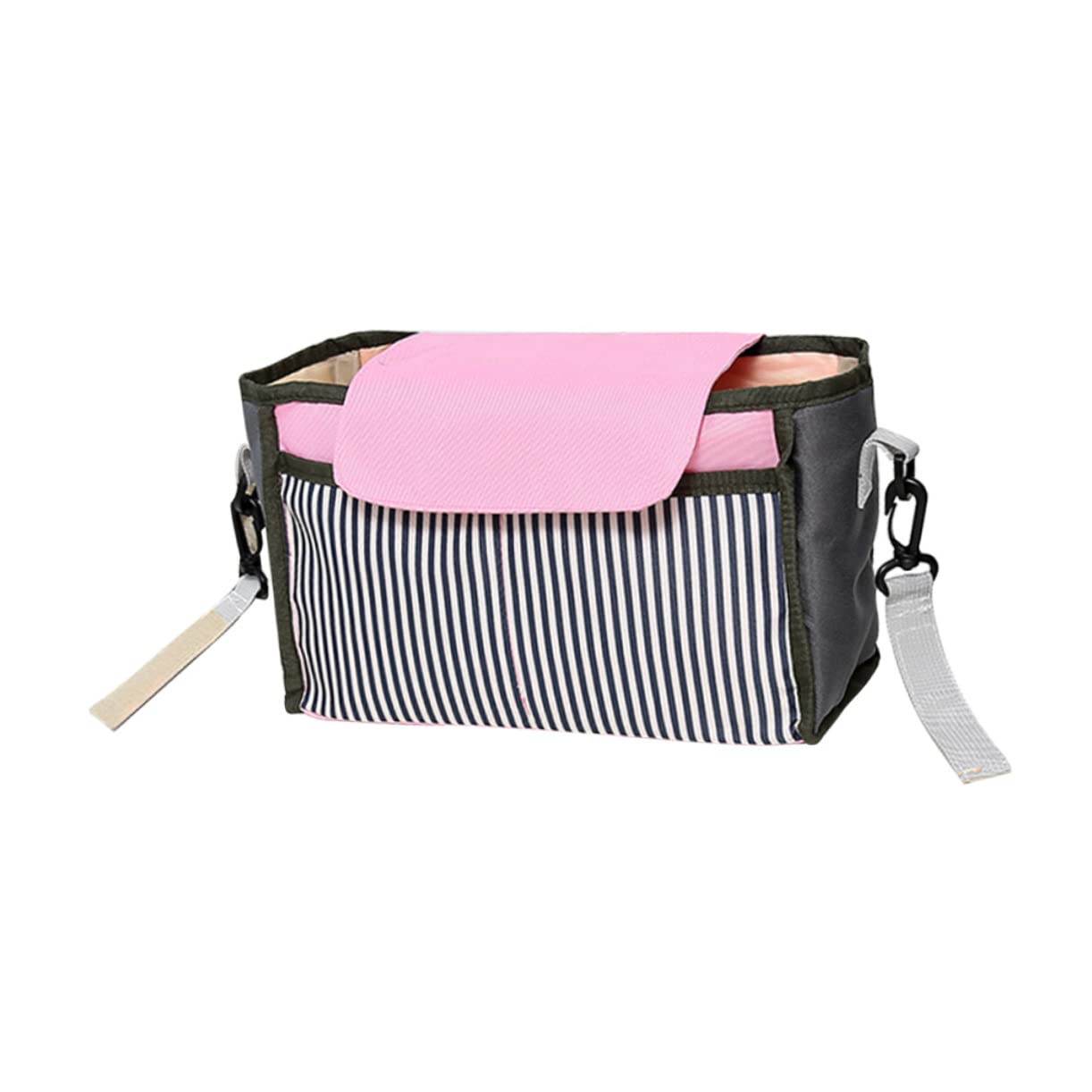 ifundom Large Capacity Portable Stroller Organizer Bag Hanging Storage for Milk Bottles Diapers and Cup Holder for Moms the Pink