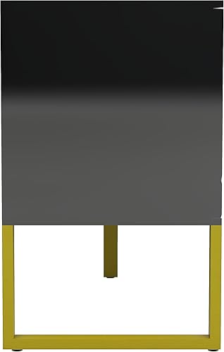 Miniatura 6 de Moderno mueble de almacenamiento para TV con 2 cajones y gabinetes, mesa consola de TV para sala de estar con patas y asas de metal para televisores