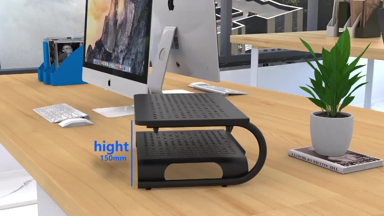 Supporto Per Monitor Suptek - Rialzo In Metallo, 368x228x101mm, Portata 20kg, Con Ventilazione - Foto 11