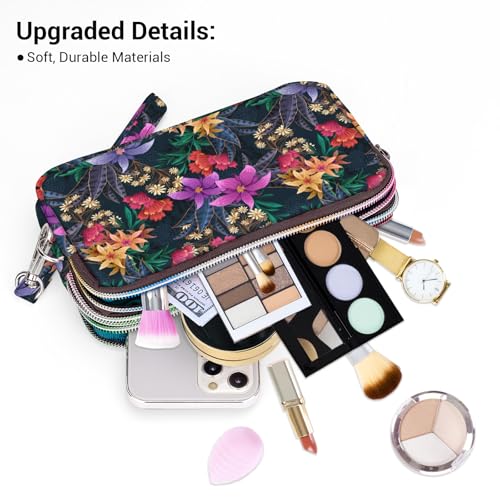 Image of BIAOTIE Large Capacity Wristlet Wallet - Women Printed Nylon Waterproof Handbag Clutch Purse