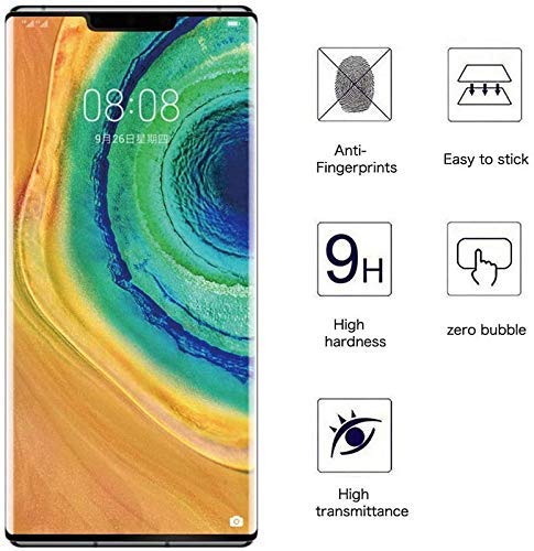 Image of TempGlow Screen Protector for Huawei Honor Mate 30 Pro (Black) Tempered Glass Edge-to-Edge 6D Screen Guard With Installation Ki