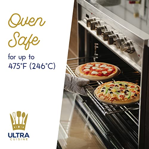 Ultra Cuisine Perforated Pizza Pan With Holes Nonstick Pizza Pan For Oven - Round Pizza Pans - Large Pizza Pan With Holes - Pizza Baking Pan Pizza Pan For Oven - Carbon Pizza Metal Pan 13In (2-Pk) #TOP3