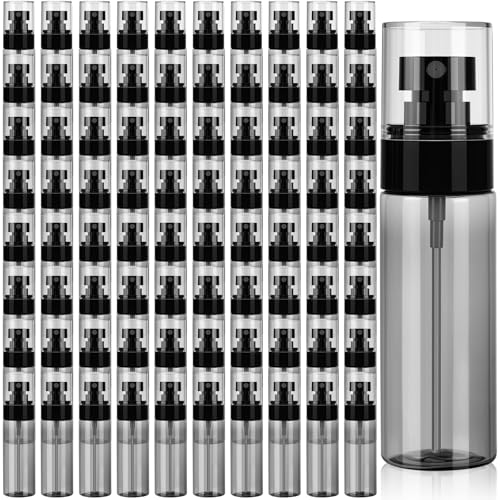 Ferrochef 80 Pack Fine Mist Spray Bottle Bulk, 2oz Small Clear Plastic Leak Proof Fine Mist Mini Spray Bottles Refillable Empty Travel Mister Sprayer Bottle for Hair, Cleaning, Essential Oils(Black)