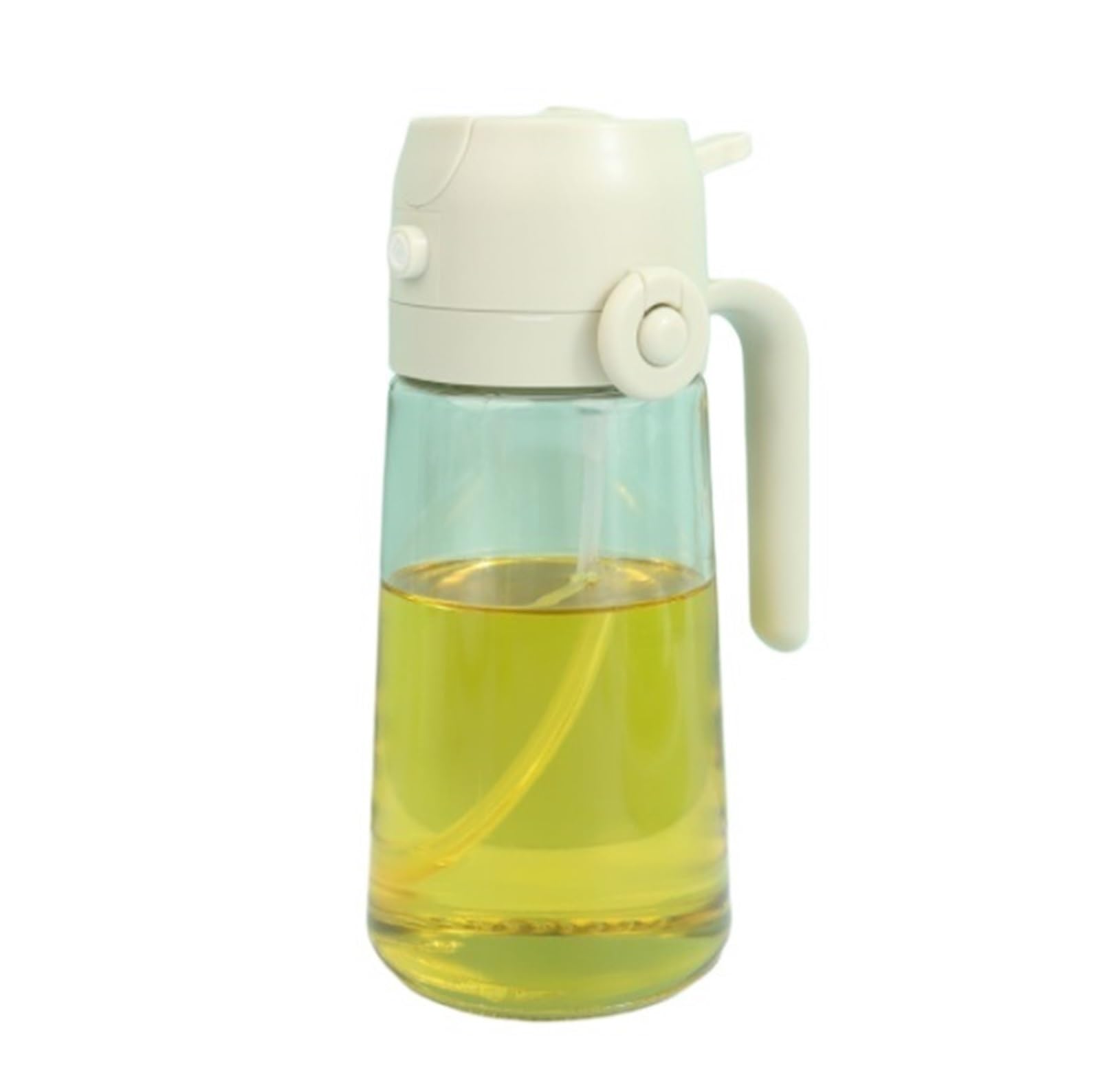HDICUHNANU Reusable Kitchen Oil Bottles Cruet Home 2 In 1 Oil Sprayer And Dispenser For Air Fryer Baking Grilling Salad Air Fryer, Salad(Beige)