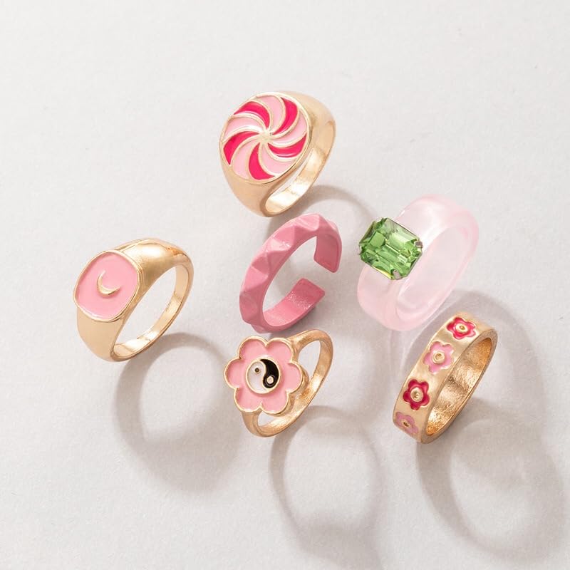 Enamelled Combo Rings for Women (Style 5)