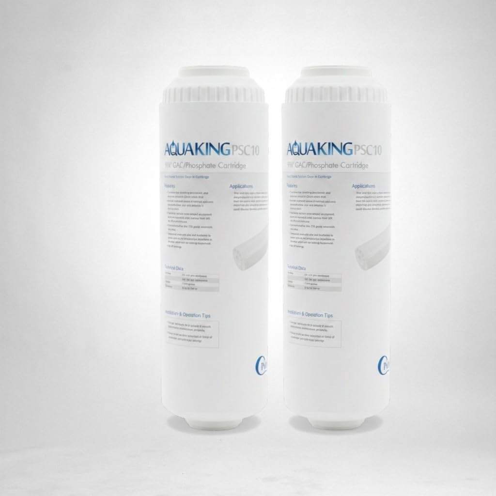 C Pure AQUAKING High Efficiency Water Filtration Replacement Cartridge Compatible PSC10 9-3/4" 2 Pack | 25 Micron | 3 GPM | Scale, Taste & Odor Reduction for Ice & Coffee Machines