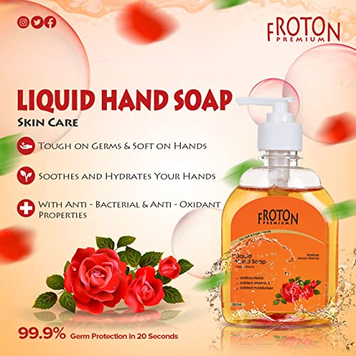 Image of Organic pH-Balance Moisturizing Rose Liquid Hand Wash with Refreshing Fragrance, Complete Protection for Soft & Gentle Hands 250ml pack of 3 (Rose(Pack of 3))