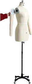 Formas de vestido feminino para costura, manequim de costura com braços, manequim plus size suporte sobre rodas para costura de roupas, costureiras de alfaiate manequim interessante (branco