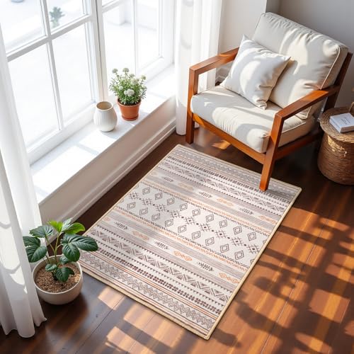 Tapete Boho Terrug Beige y Naranja 2x3 pies miniatura 4