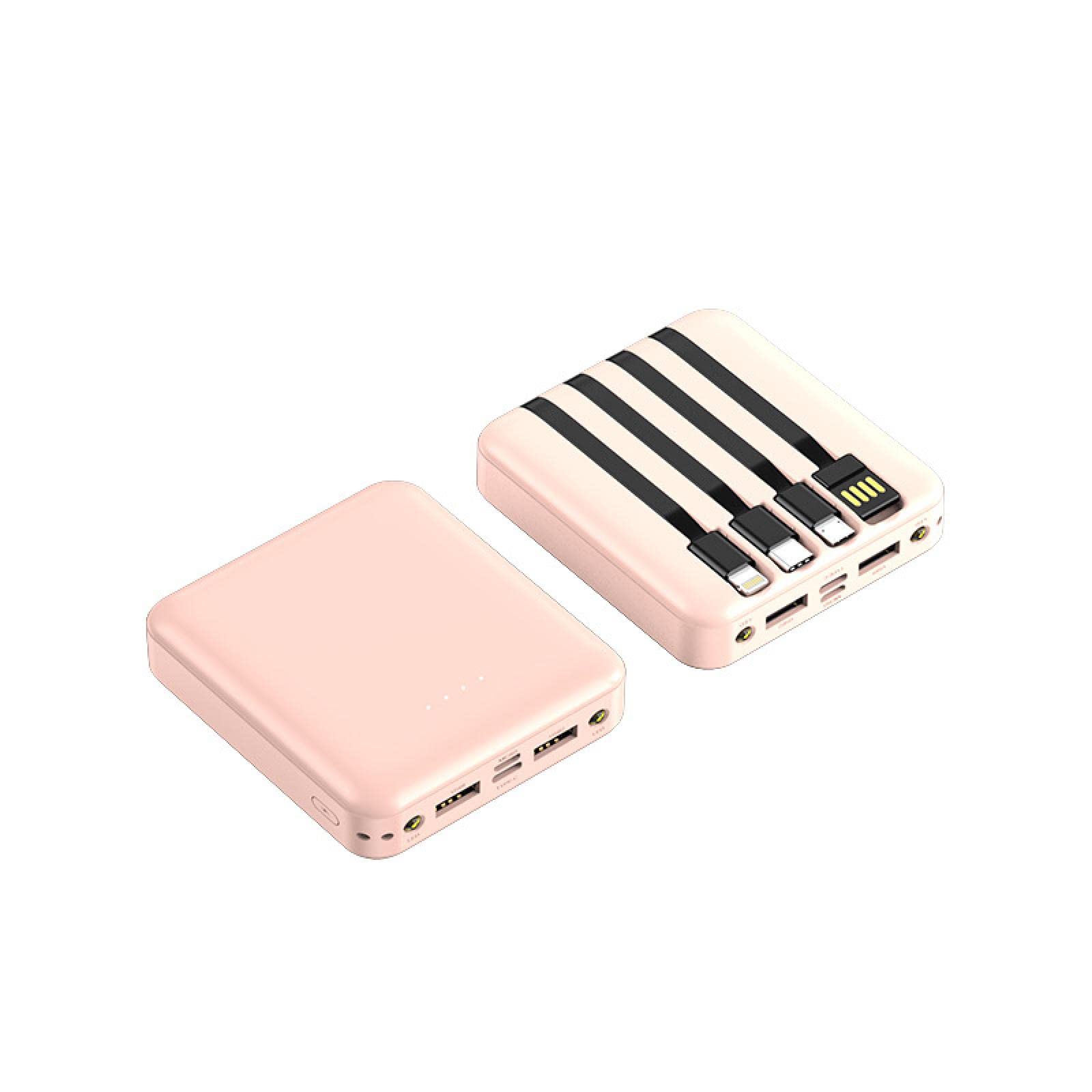Powerbank Laptop Powerbank/Dostarczany z kablem powerbank o dużej pojemności 20000mAh, zasilacz mobilny (10000mA/różowy)