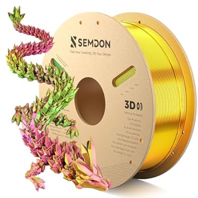 SEMDON Tri-Colors Silk PLA Filament 1.75mm, Christmas Gifts 3D Rainbow PLA Filament...