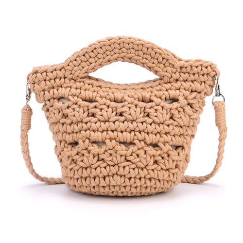 Image of CHIC DIARY Women Straw Beach Bag Clutch Purse Small Crossbody Bag Woven Cotton Shoulder Handbag for Summer