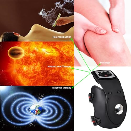 Masajeador de Rodilla con Calor y Vibración para Relajación en Casa | Masajeador Calefactable con Envoltura Ajustable, Controles Independientes, Temporizador y Adaptador de CA miniatura 6