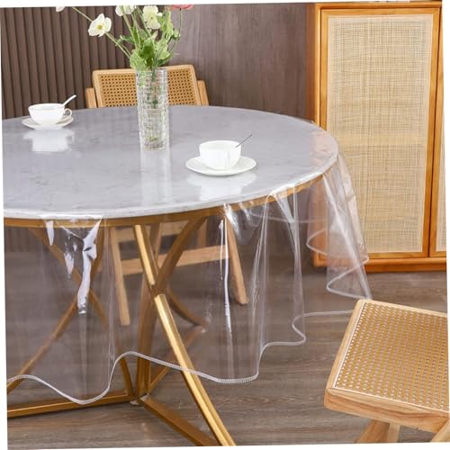 Couverture de table en plastique ronde 70 pouces imperméable - 8