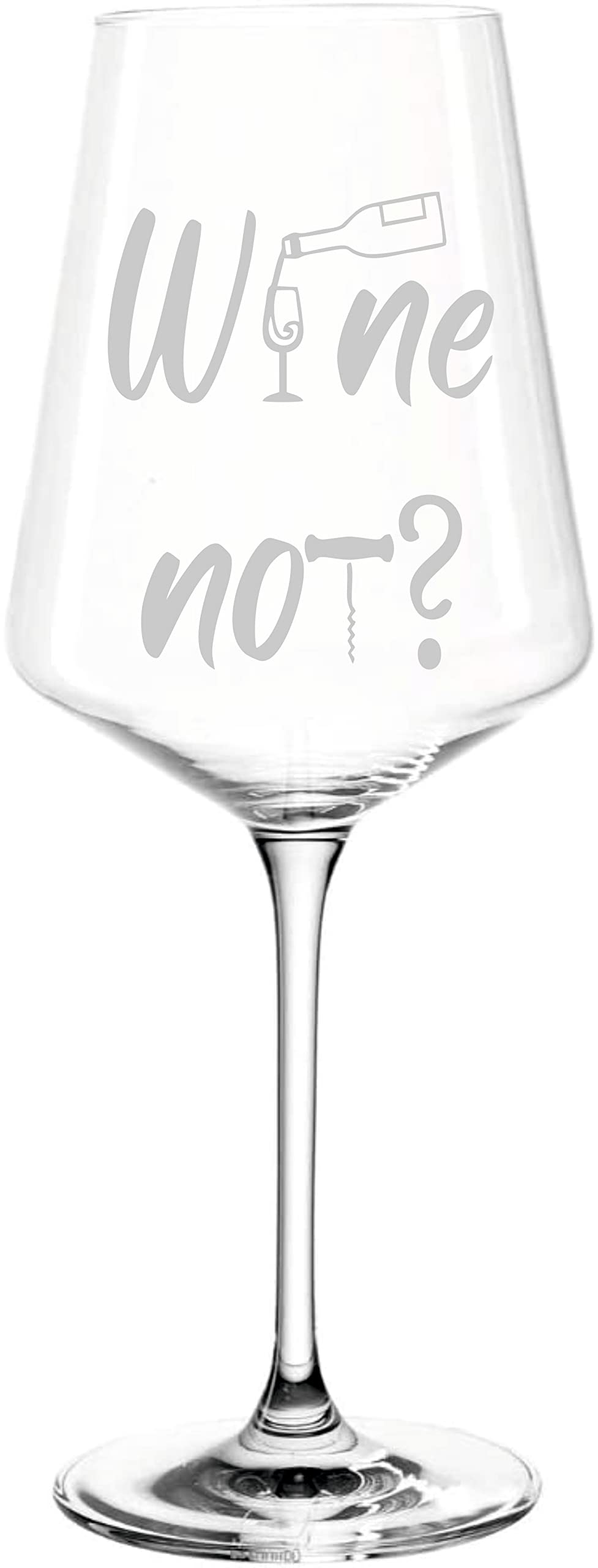 Verre à vin avec citation humour Wine Not pour vos soirées et apéritifs entre amis
