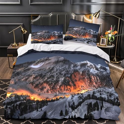 Housse de couette microfibre 135x200 cm imprimé 3D avec fermeture éclair - 2