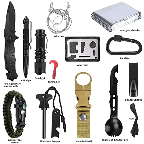 Kepeak Survival Kit 13 In 1, Survival Gear And Equipment, Stocking Stuffers For Men Husband Father Boy, Emergency Survival Tools Accessories For Camping, Hiking, Outdoor #TOP1