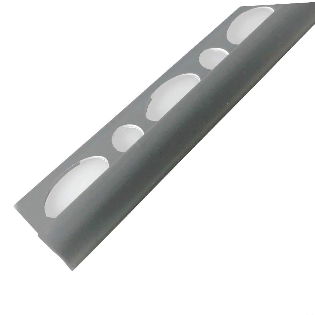 Round Edge Tile Trims 8mm-10mm 2.5M Plastic PVC TMW Profiles (10 mm, Dark Gray)