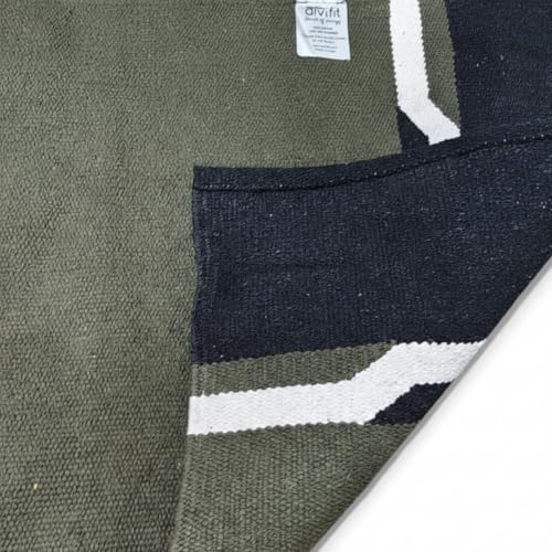 Image of Pure cotton anti-skid, machine wash yoga mat. 73inches x 24inches, 5mm thickness (5mm(Olive green))