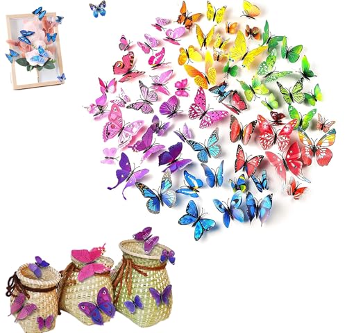 GoodTool 3D Butterfly Wall Stickers, 60-Piece Set of 5 Color...