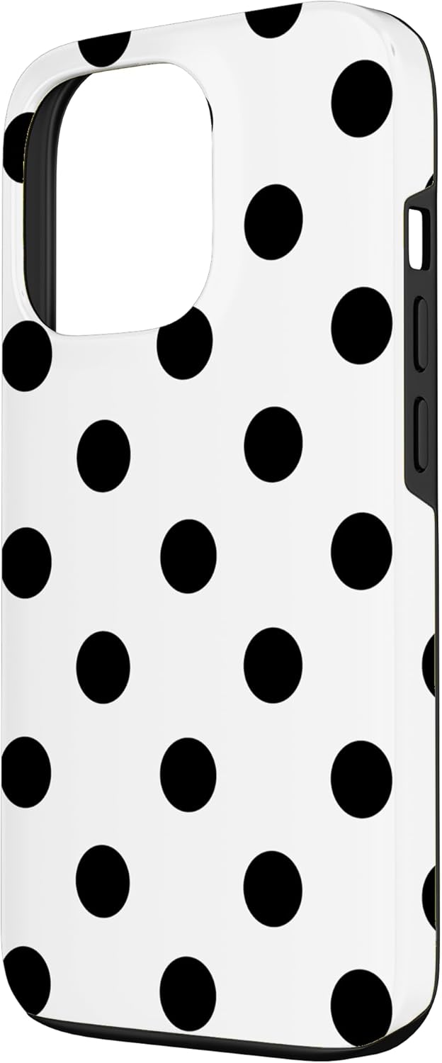 Black and White Polka Dot Pattern Case for iPhone 13 Pro - Image 2