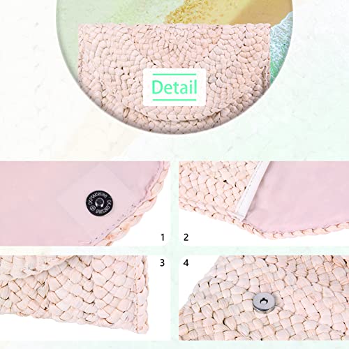 Image of Fecialy Straw Clutch Purses Straw Purses for Women Envelope Woven Clutch Handbags Summer Beach Bags