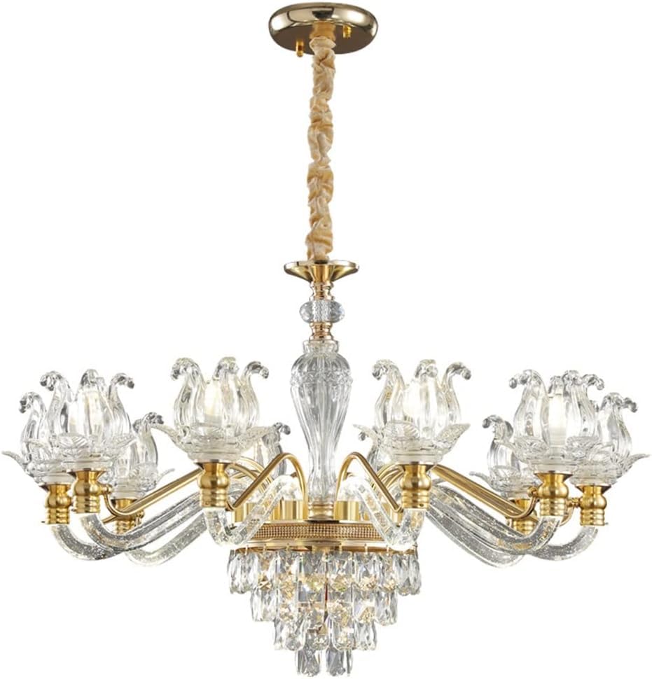 Lámpara de araña de cristal francesa, brazo de lámpara Compatible with sala de estar, lámpara de comedor luminosa, lámpara de tubo de cristal,Lámpara de Techo