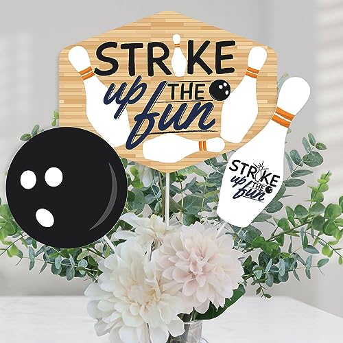 Big Dot of Happiness Strike Up the Fun - Bowling - Birthday Party or Baby Shower Centerpiece Sticks...