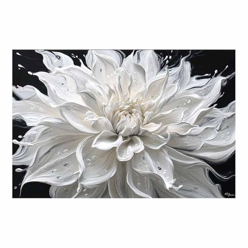 DunPei Quadro Moderno su Tela con Forme Floreali Geometriche, Fiori famosi Design Grafico per un Arredamento Contemporaneo(viola)-30x45cm Non incorniciato