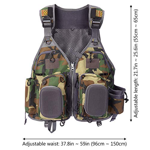 Image of BASSDASH Strap Fishing Vest Adjustable for Men and Women, for Fly Bass Fishing and Outdoor Activities