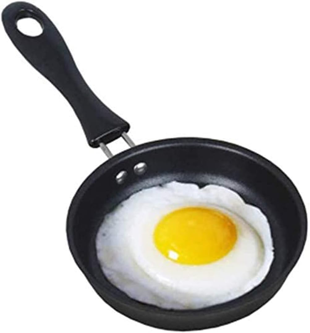 4 72 Inch Mini Nonstick Iron Skillet Tiny Frying Pan Improve for Single Eggs Pancakes More Induction Compatible