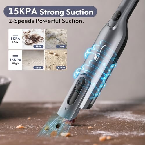 Image of Cordless Handheld Vacuum, Lightweight Portable Hand Vacuum Cleaner with LED Light,Rechargeable Hand Held Vacuum with One-Touch Empty, Powerful Suction for Office, Home,Car, Coal