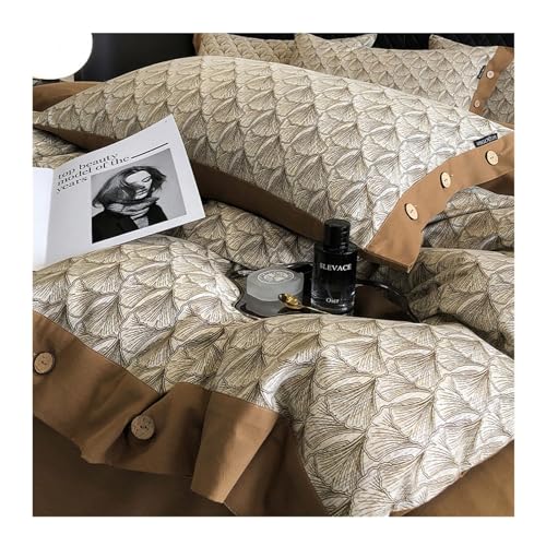 Housse de couette 100% coton haut de gamme avec élégants boutons en noix de coco - 4