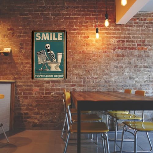 Image of Zesta Bathroom Decor Items Washroom Decor Tin Sign | Aesthetic Posters Wall Poster for Bedroom | Magnetic Cafe Decoration Items / Restaurant Decorations Items | Quirky Home Decor Bar Accent (Bathroom (5))