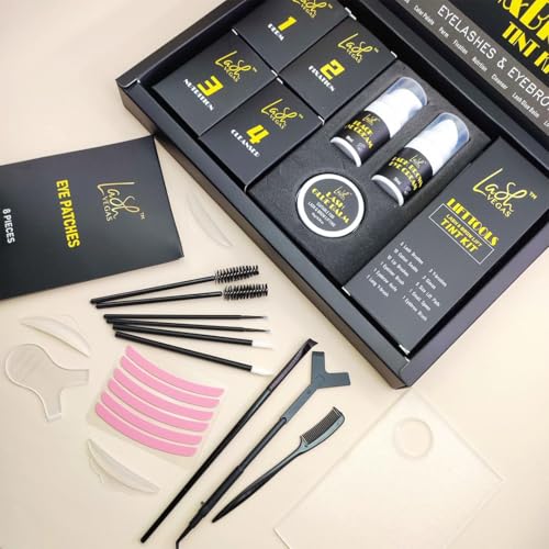 Lash Vegas Kit de levantamiento de pestañas para cejas y ojos, kit de levantamiento instantáneo de pestañas para cejas más gruesas, ideal para uso doméstico y de salón, kit profesional de
