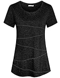Sykooria T-Shirt Damen Sportshirt Kurzarm Atmungsaktiv Schnell Trocken Elastisch Yoga Gym Tshirt