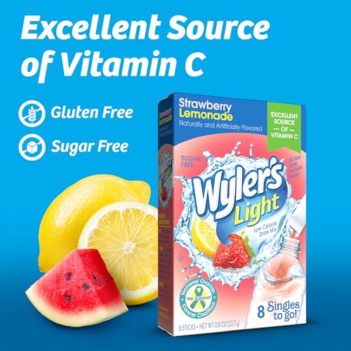 Image of Wyler's Light Singles To Go Water Drink Mix, Watermelon Lemonade, 96 Count